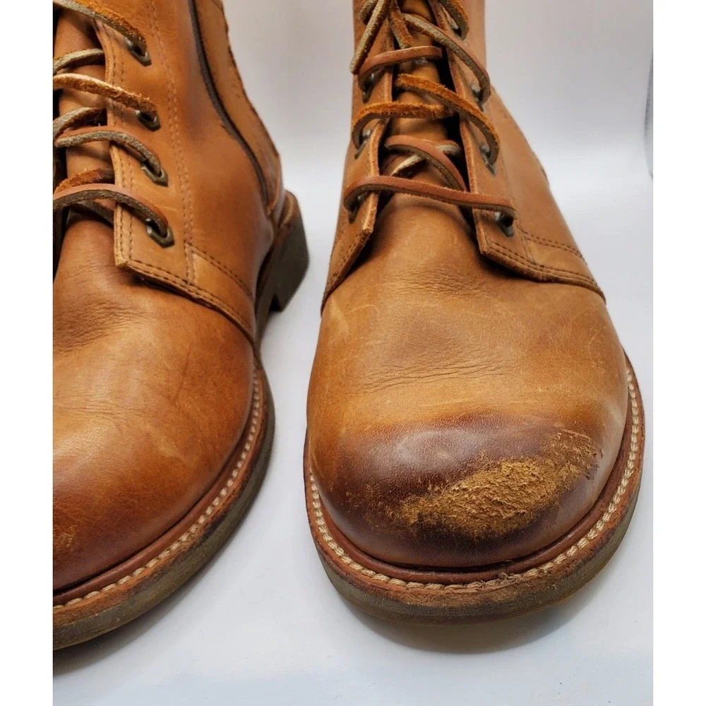 OluKai Men's Mauna Kea Size 10 EU 43 Tan Leather Lace Up